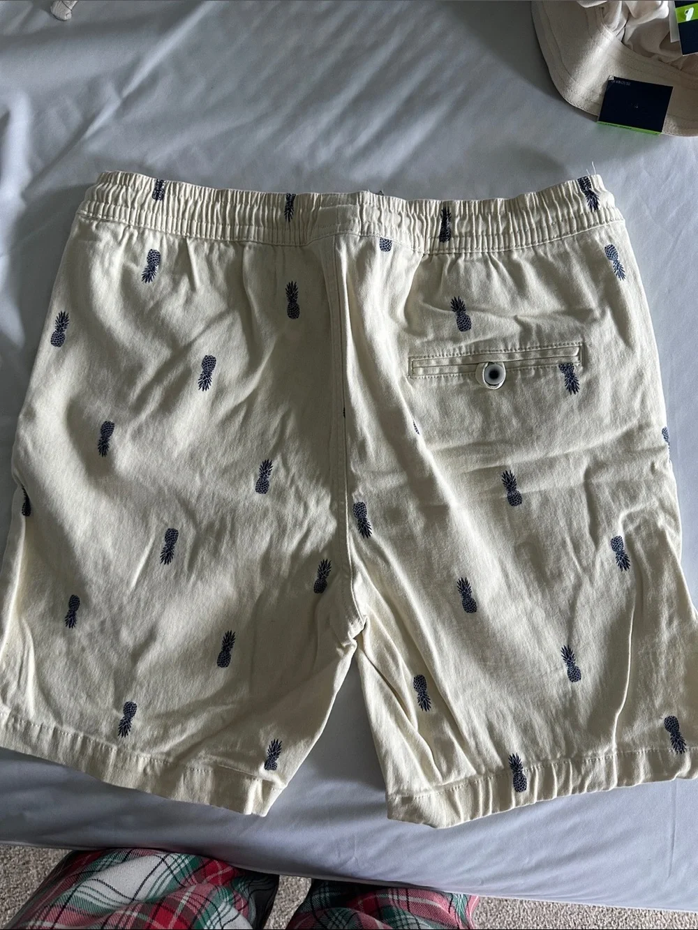 Men's Cream Pineapple Print Swim Shorts
